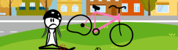 stick figure cyclist with pedal having fallen off for the my bike pedals fell off post
